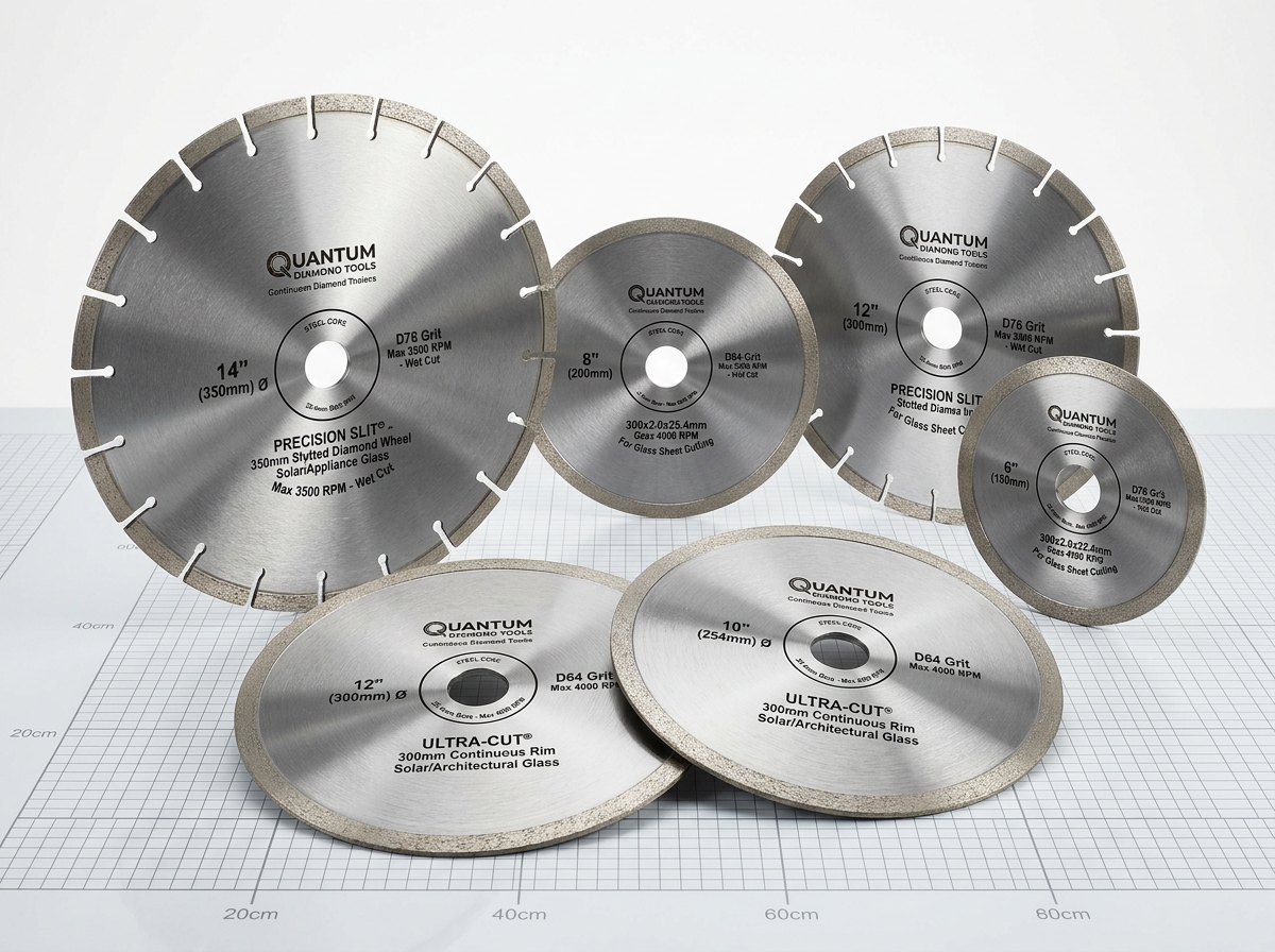 Diamond Slitting & Cut-Off Wheels for Solar & Flat Glass